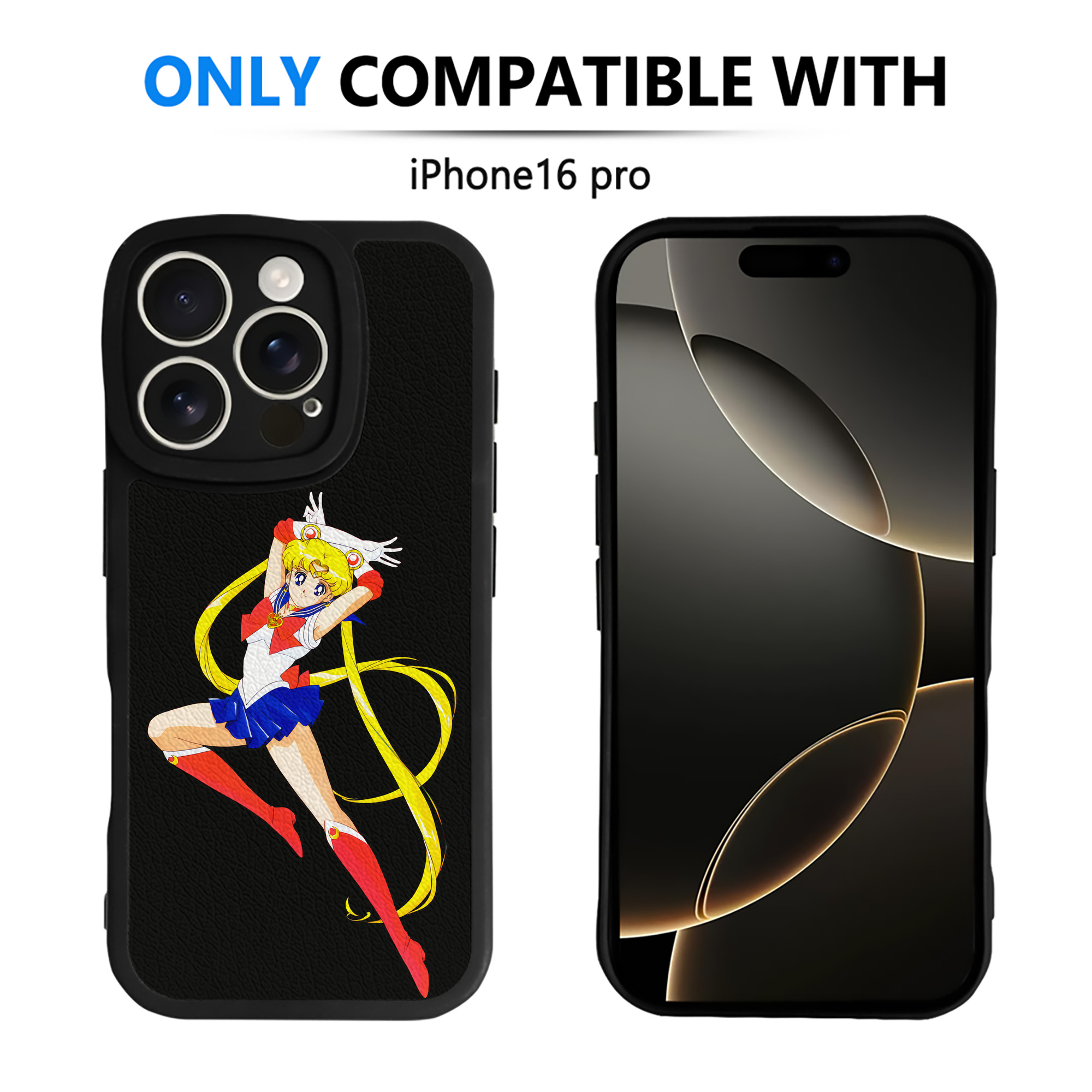 （画像用） 美少女戦士セーラームーン 月野 うさぎ つきの うさぎ Sailor Moon Tsukino Usagi 【iPhone 16シリーズ対応】シリコンスマホケース（レザー調） 材質：シリコン